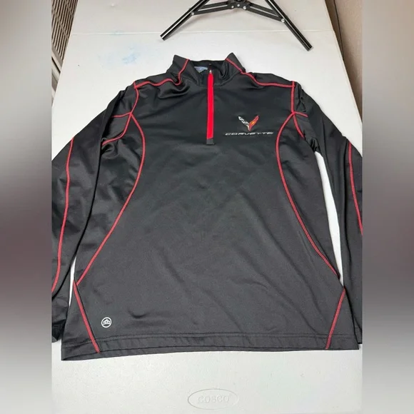 MEN'S C8 CORVETTE STRETCH HALF ZIP PULLOVER Sz M - Picture 5 of 10